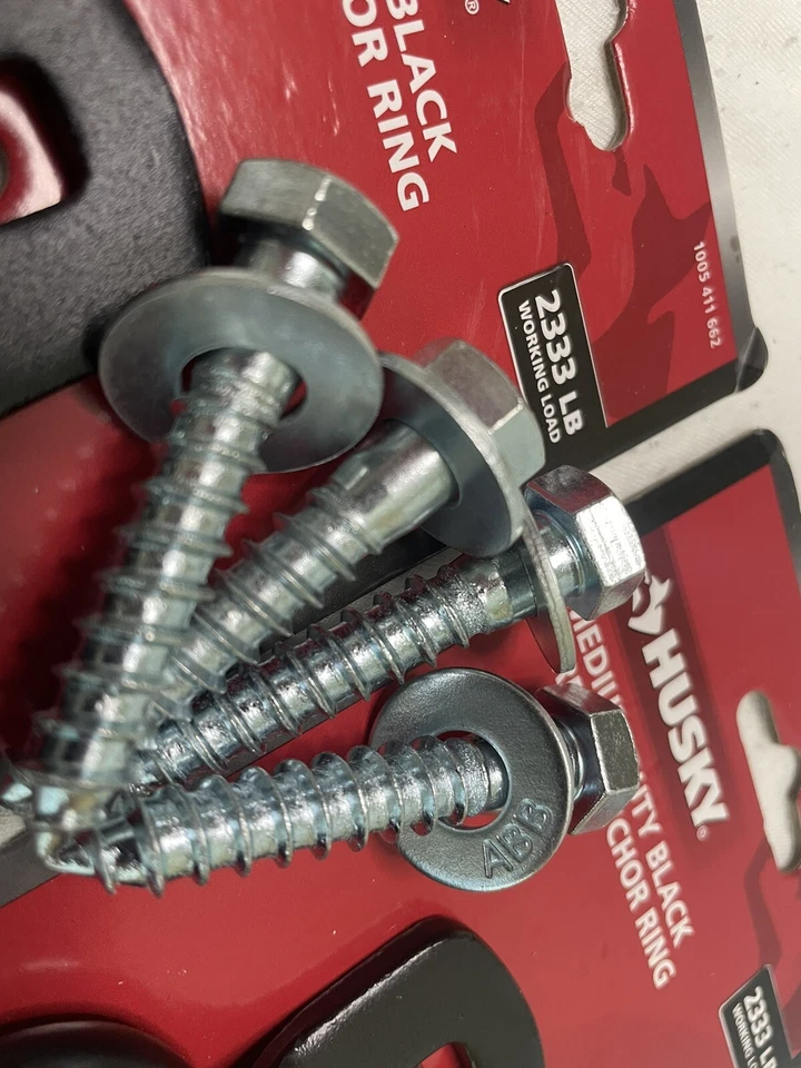 X2 2 Pk Husky Medium Duty Black Surface Anchor Ring With Anchor Bolts - Image 2 of 4