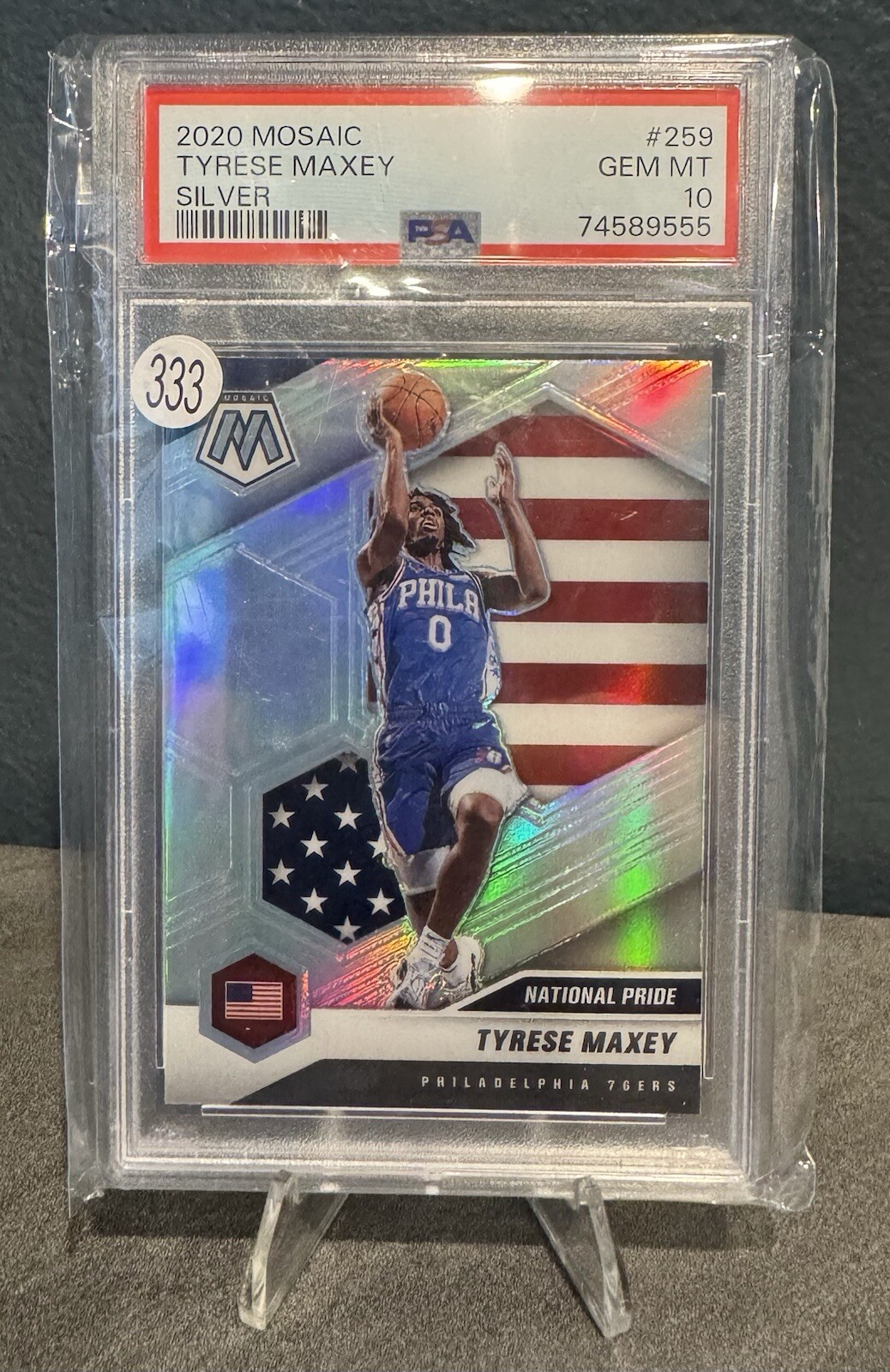 2020 Mosaic Tyrese Maxey #259 Silver Prizm RC PSA 10