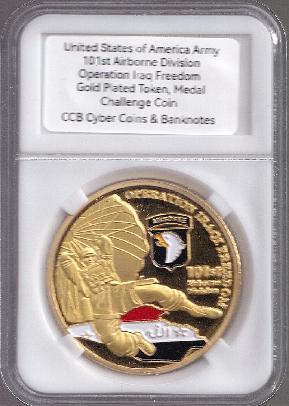 US Army 101st Airborne Operation Iraq Freedom Gold-Plated Token/Medal Coin