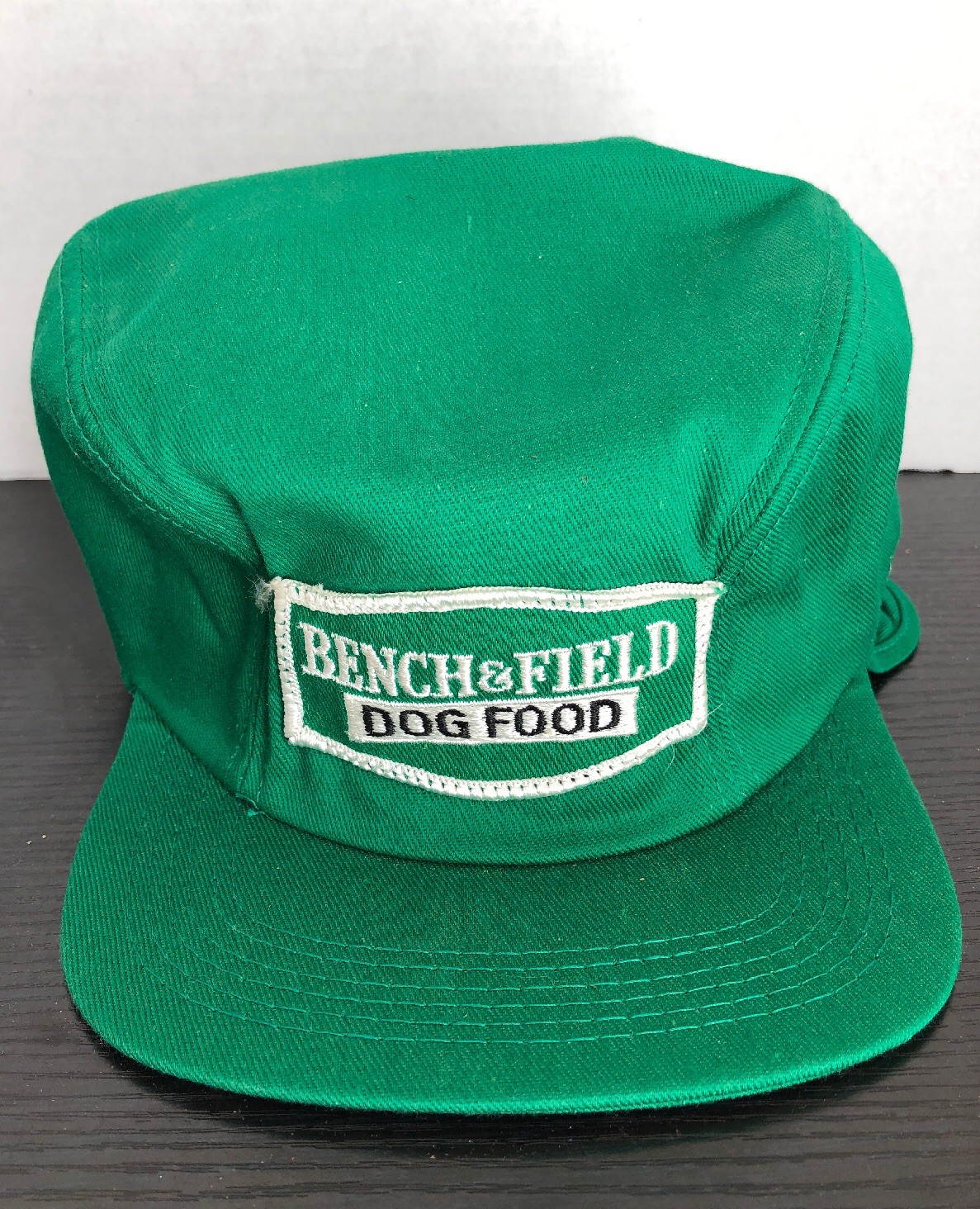 K Brand Hat Flaps Fitted 7 3/8 Rare Patch Green