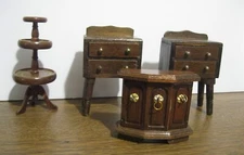 Dollhouse Concord Miniatures Vintage Four Piece Wooden Lot