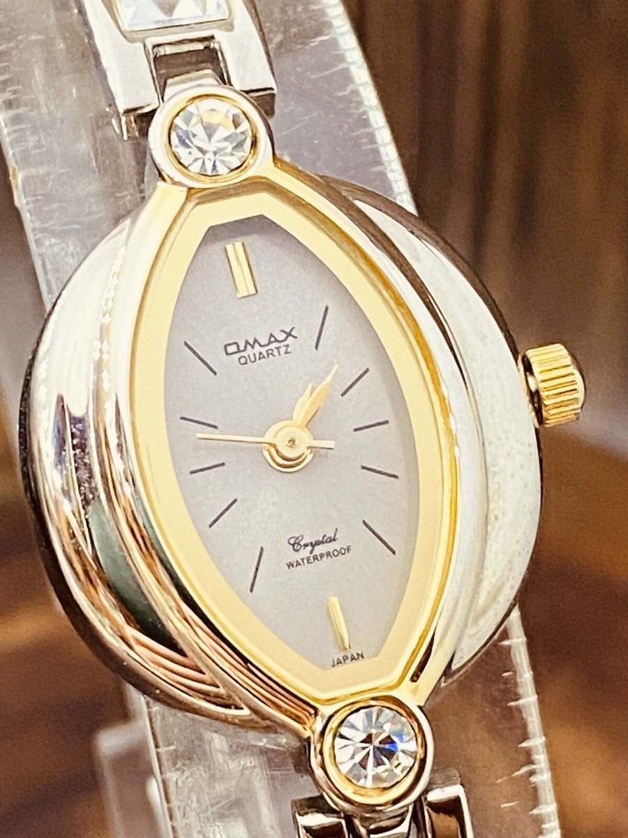 Wrist Watch Omax Quartz Crystal Waterproof Watch Gold Omax Crystal