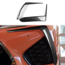 Carbon Fiber Front Bumper Garnish Air Vent Fang Trim Cover For 15-18 Lexus Rc F