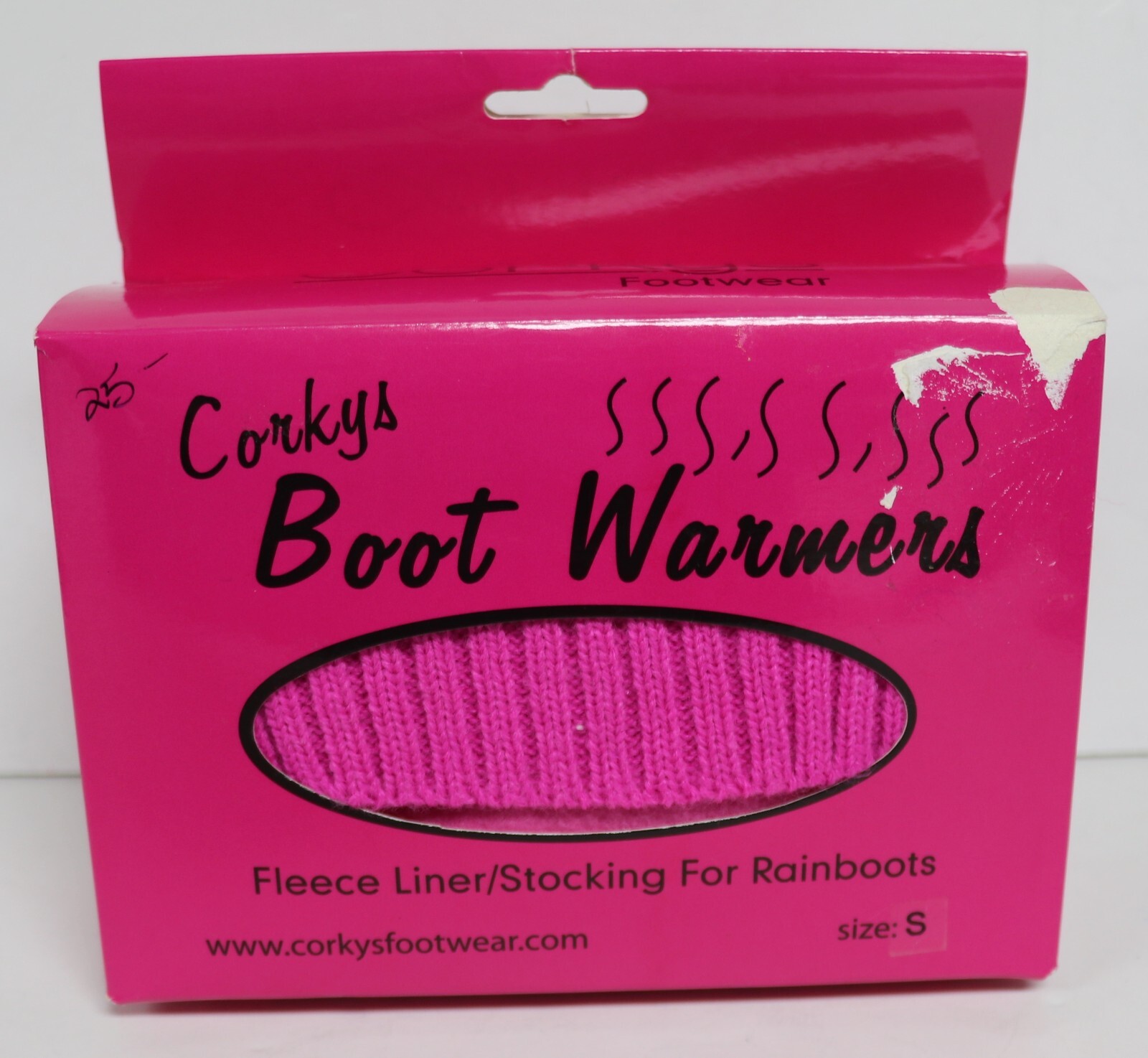 CORKY'S BOOT WARMERS SIZE S BRIGHT PINK FLEECE LINER/STOCKING for