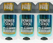 Power Stick SEA SALT Deodorant Aluminum Free All Day Odor Protection 2.5 ozEa 4x