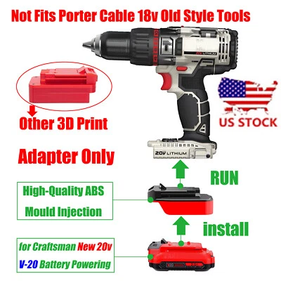 1x Adapter for Craftsman V20 NEW 20v Batteries To for Porter Cable 20v MAX Tools