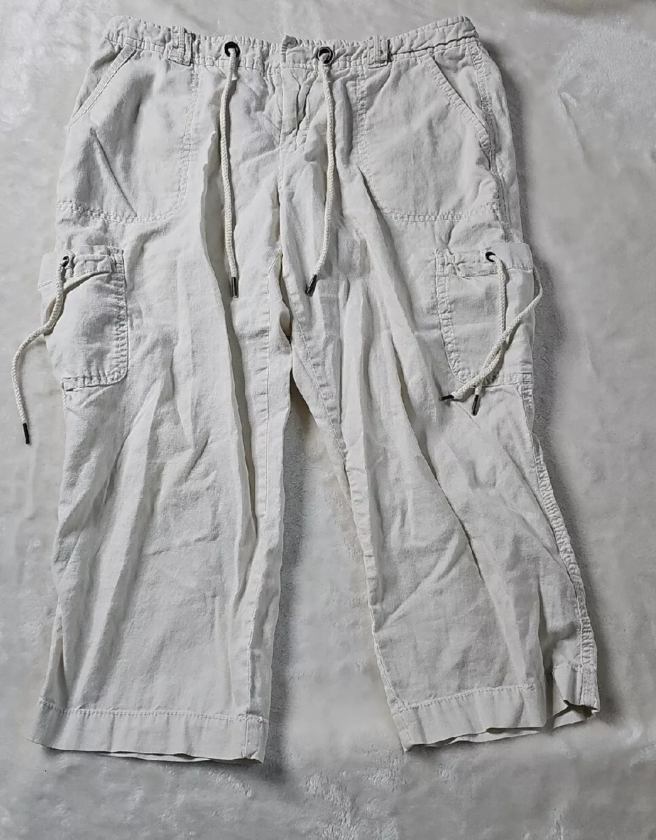 Old navy mid rise linen blend store cropped pants