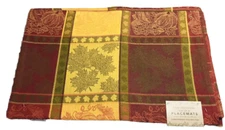 Bed Bath & Beyond Thanksgiving/Fall Grid Jacquard Set Of4 Placements 13"X19"-NEW