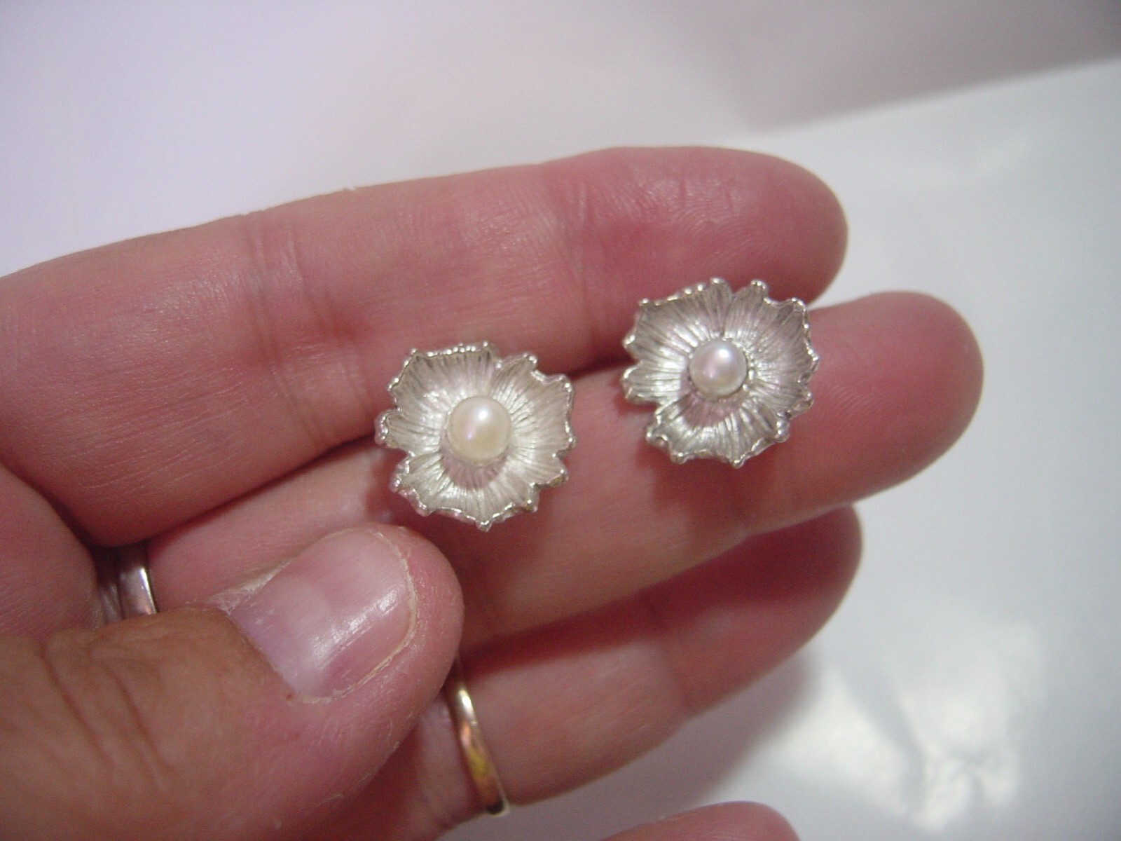 Solid Silver flower earings-Stunning designer-sup… - image 5
