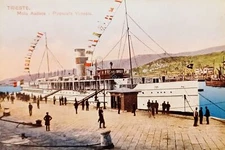 Postcard - Trieste - Audace Pier - Venice Steamer - 1900 ca.