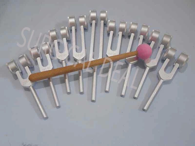 9 Tenedores de afinación ponderados Sacred Solfeggio envío gratuito + mazo Foto 3 de 3