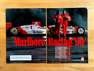 1990 Print Ad Marlboro Racing '90 Emerson Fitipaldi Danny Sullivan