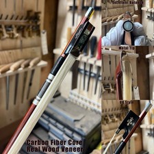 Pro Master Pernambuco Skin Carbon Fiber Violin Bow 4/4 Ebony Frog Matal Tip