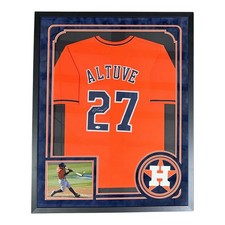 JOSE ALTUVE AUTOGRAPHED CUSTOM FRAMED ORANGE/BLUE JERSEY JSA AUTHENTICATION