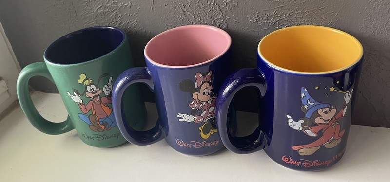 Disney Mugs Set Of Three Mickey Minnie Goofy