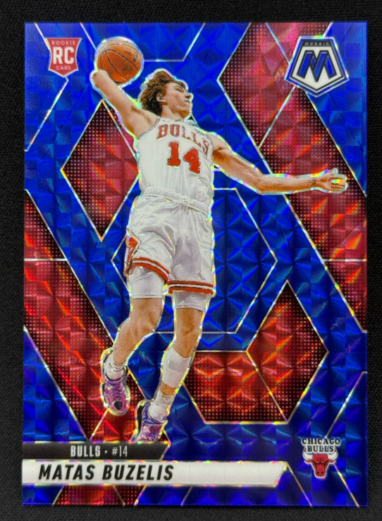 Matas Buzelis 2024-25 Panini Mosaic 068/199 Blue RC Chicago Bulls #223