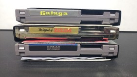 Lotto giochi retr&ograve; Nintendo NES (3) Zelda Gold, Batman e Galaga testati + 2 poster