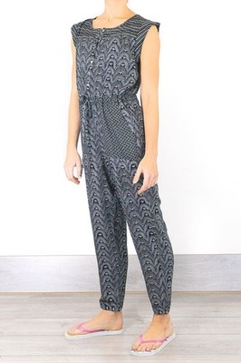 White Stuff Jumpsuit Damen leicht schwarz weiß Urlaub Größe 8 6 UVP 65 £