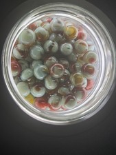 10x 5/8" Jabo Classics Marbles Lot Gray, Red, Orange Non-UV