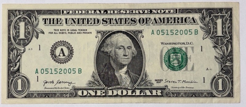 BIRTHDAY/ANNIVERSARY $1.00 CURRENCY Note 05-15-2005 Actual #05152005