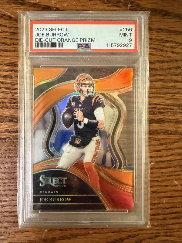 2023 Select Club Level Joe Burrow #256 Orange Prizm Die-Cut /399 Bengals PSA 9
