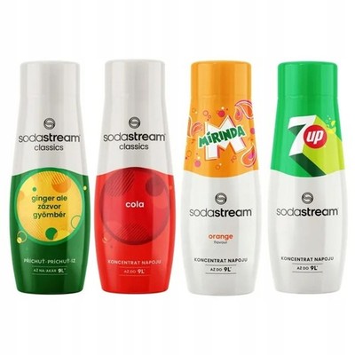 NEU Sodastream Sirup Cola + Mirinda + Ingwer + 7UP, Konzentrat, 4 Stk, Getränk 