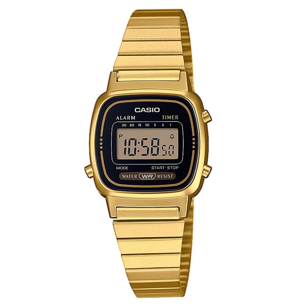 House of Watches - Casio CASIO Collection Retro Digital Gold Plated Bracelet Watch LA670WEGA-1EF - Image 3