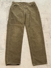 Vintage Levis Pants Womens 12R Green Corduroy Classic Straight 910 White Tab