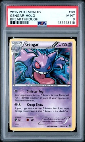 2015 POKEMON XY BREAKTHROUGH #60 GENGAR-HOLO PSA 9