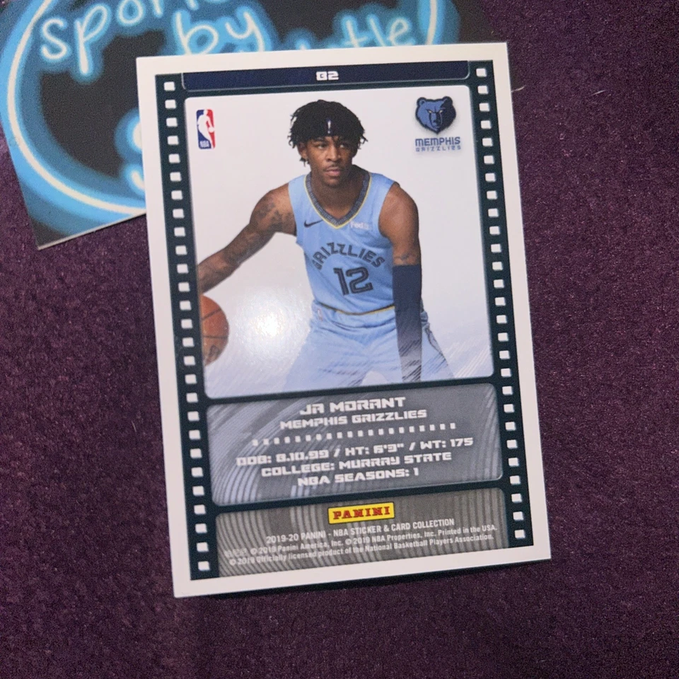 2019-20 Panini Sticker & Card Collection - Ja Morant #82 (RC) - Image 2 of 2