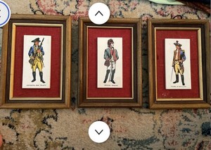 Vintage Wood Ceramic Wall Plaques American  Revolution