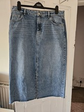 🐞George Fashion Fit Size 18 Long Denim Skirt With Front Split 🐞