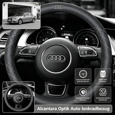 Alcantara Lenkradbezug Anti Rutsch Lenkradschoner Kunstpelz Hülle für Audi