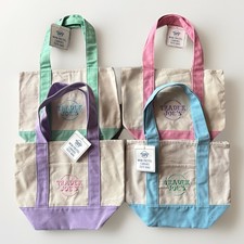 NWT Trader Joe’s Mini Pastel Canvas Tote Bag Set Of 4 Colors Limited 2025 Easter