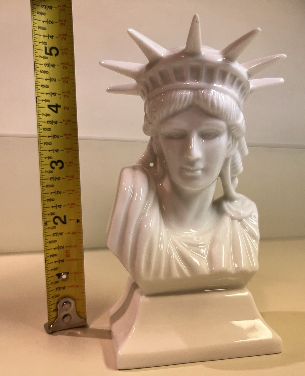 Lady Liberty Bone China Bust, Desk Statue Tabletop Decor by LaVie