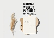 Minimalistyczny Planer | Planer Tygodniowy, Dzienny, Budżetowy | A4 A5 US Letter