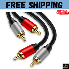 2RCA to 2RCA Cable 3Ft Gold-Plated 2 RCA Male to 2 RCA Male Stereo Audio Cabl...