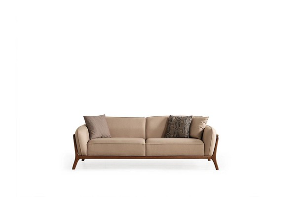Moderne Beige Textilcouch Designer MöBel Wohnzimmer Edle Polstersofas-image