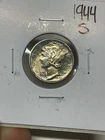 1944-S Unc Mercury Silver Dime San Francisco Mint - Toning Toned KK653