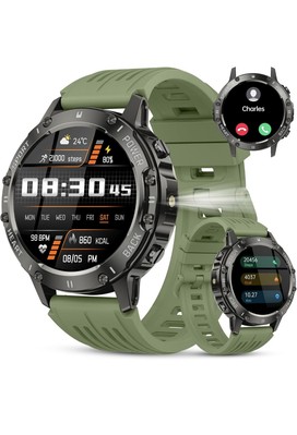 Smartwatch Herren, 1.45'' HD Smart Watch Herren mit Anrufe tätigen/Empfangen