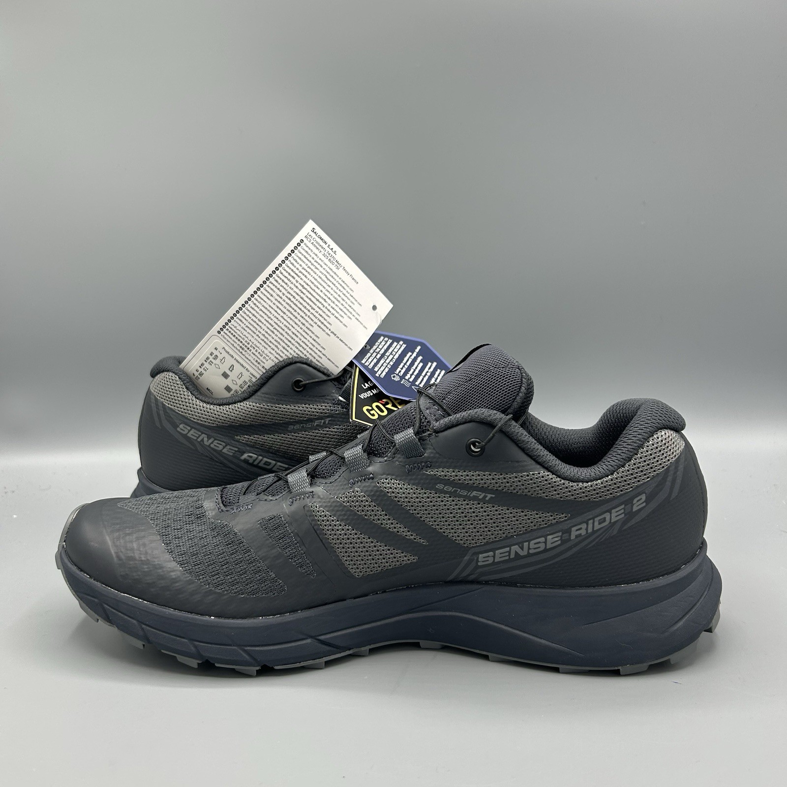 Scarpe da trail running Salomon Sense Ride GTX Nocturne nere Goretex UK 7 EU 40 5