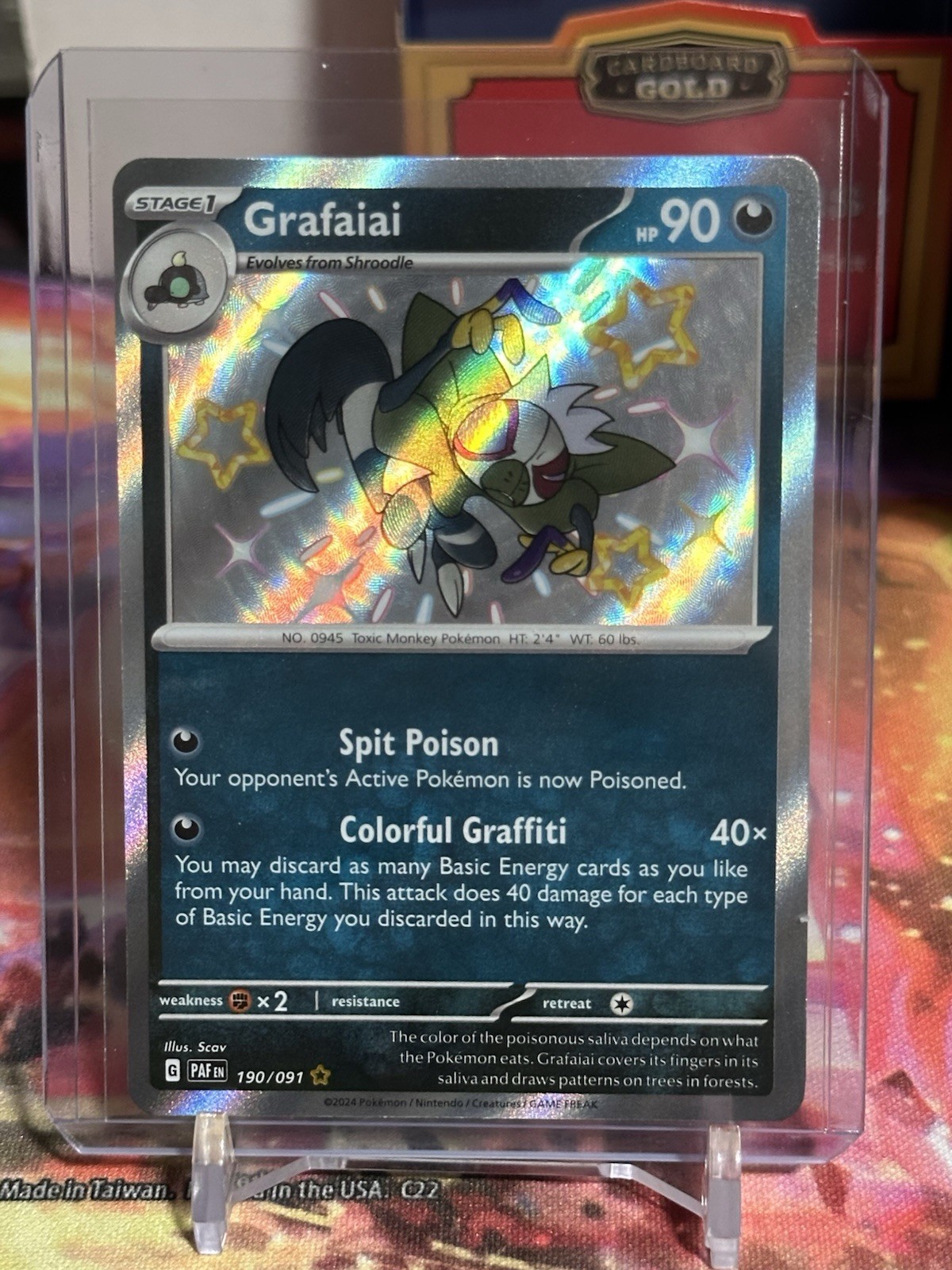 Grafaiai 190/091 - S&V: Paldean Fates Shiny Holo Rare - Pokémon TCG (NM)