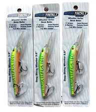 Lot of 3 - Nova Tackle - Deep Diving Whacker 3.5" Stick Bait Lure - Glow Tiger