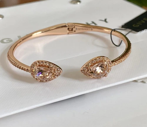 Bracciale firmato designer Givenchy Pave braccialetto oro rosa nuovo con etichetta e custodia