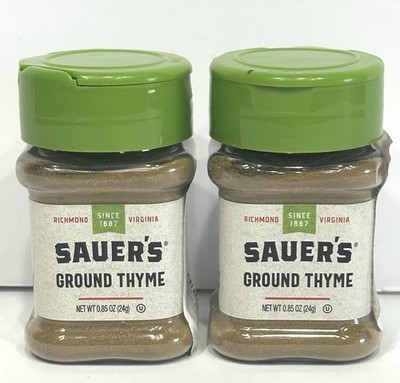 Sauer's Grill Seasoning Ground Thyme Spice 0.85 oz (2 Pack), New & Sealed