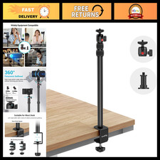 Adjustable C Stand Camera Mount, 15"-35" Desk Clamp Tripod for Photography