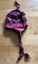 Newari Nepal 100 Wool Ear Flap Fleece Lined Womens Hat OSFM