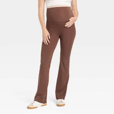 Fold Down Active Flare Leg Maternity Leggings - Isabel Maternity
