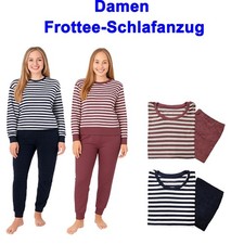 Frottee Damen Schlafanzug Nachtwäsche Pyjama Frieda bequem Set  Gr. ++S M L XL++