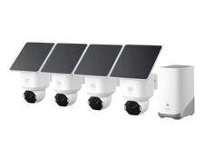 Security SoloCam E42 4-Cam Kit (HomeBase S380),4K Camera Wireless Outdoor,AI